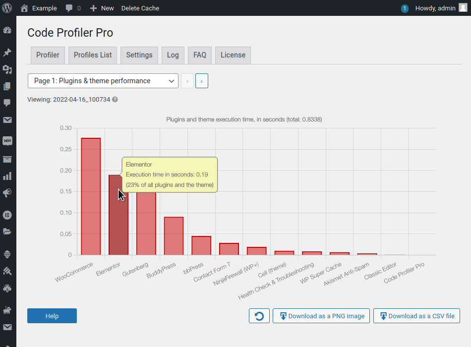 Code Profiler screenshot #1